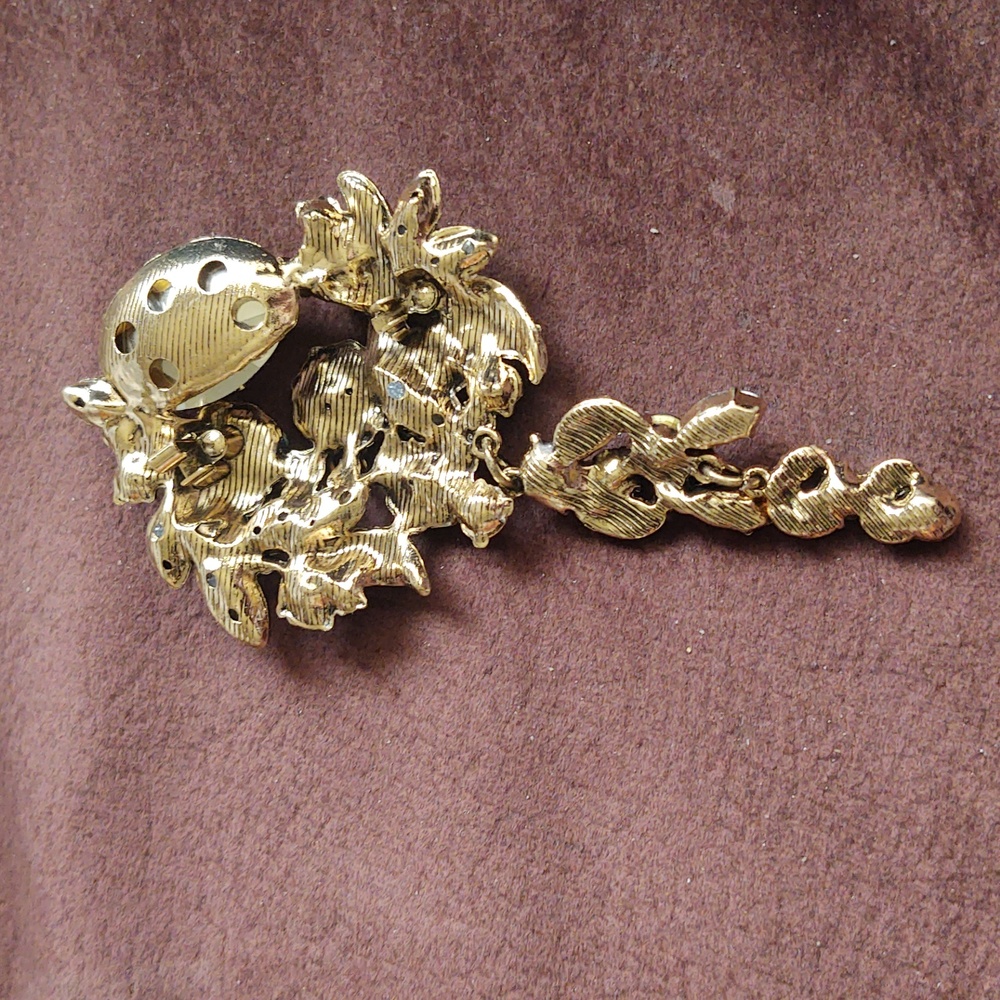 Multicolor Crystal Statement Brooch - image 2